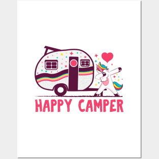 Happy camper camping T-shirt Posters and Art